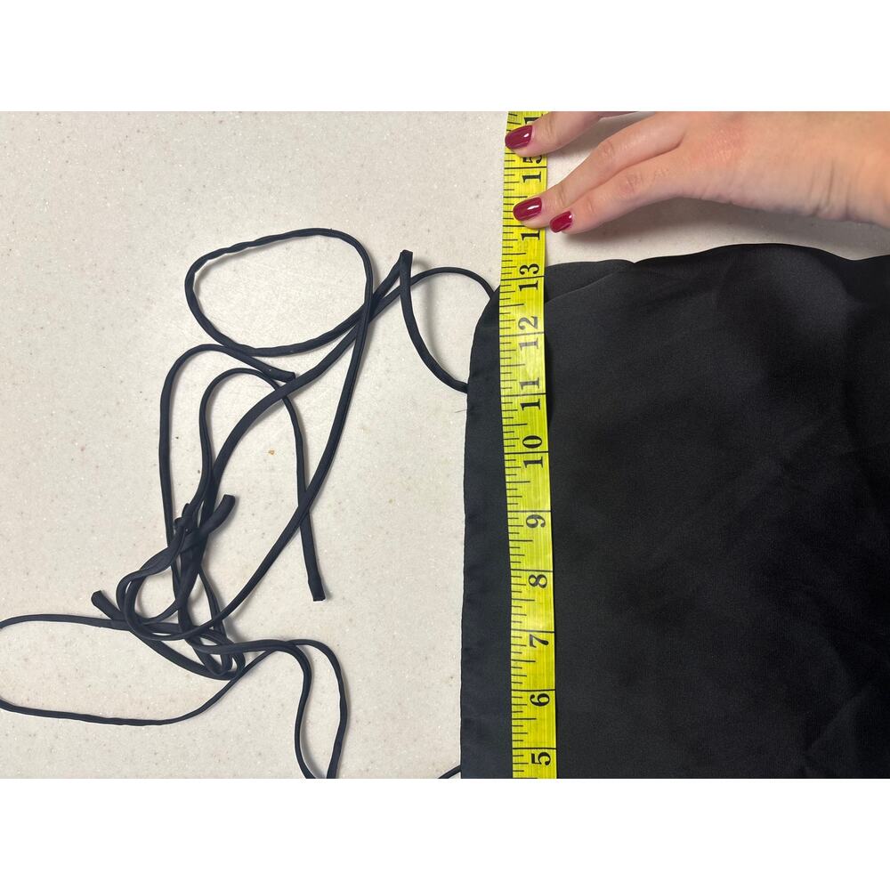Urban Outfitters Black Satin Smocked Tube Top S - Picture 3 of 6